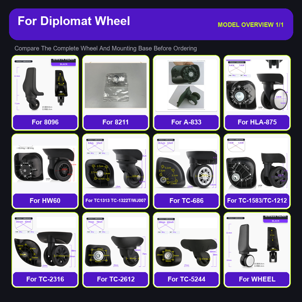 Silent Replacement Luggage Wheels - Heavy Duty Luggage Replacement Wheels For