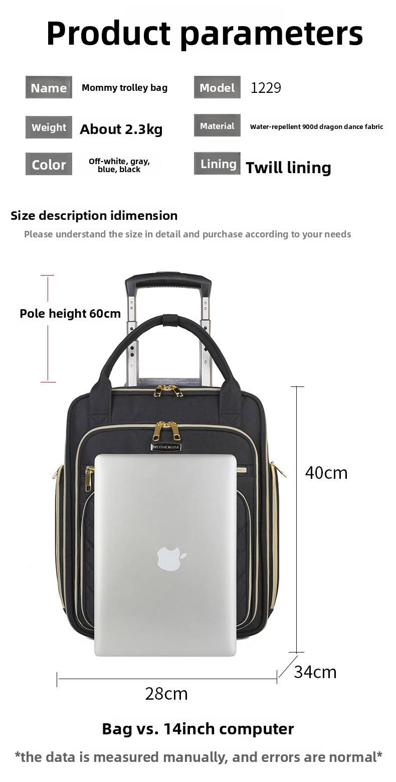 Women Business Rolling Trolley - Foldable Rolling Luggage Bag ulasan dan harga