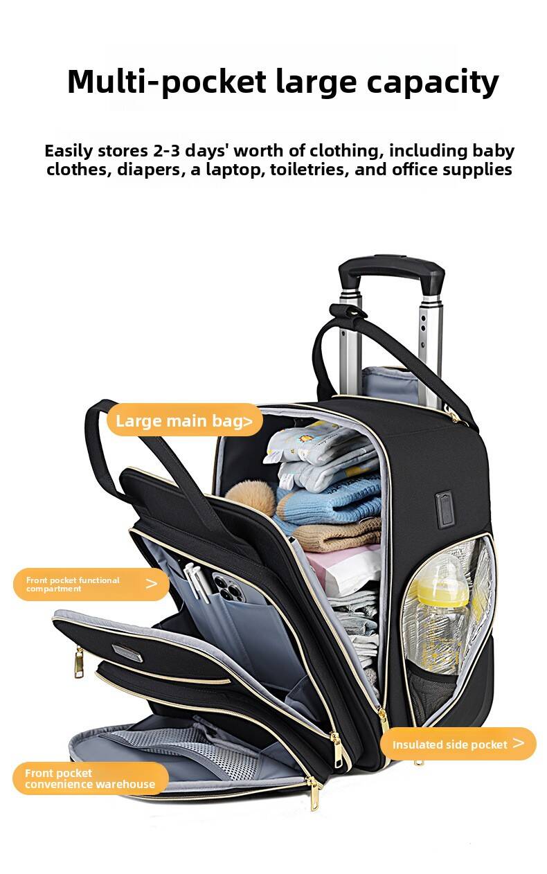 Women Business Rolling Trolley - Foldable Rolling Luggage Bag ulasan dan harga