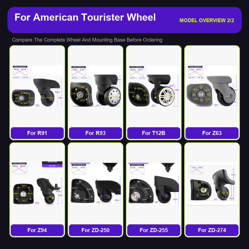 Heavy Duty Luggage Replacement - Silent Replacement Luggage Wheels ulasan dan harga