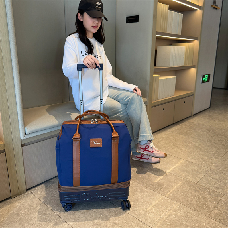 Wheeled Duffel Bag with Telesc - Foldable Rolling Luggage Bag ulasan dan harga