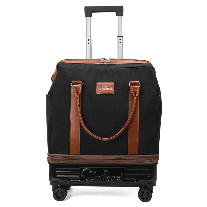 Wheeled Duffel Bag with Telesc - Foldable Rolling Luggage Bag ulasan dan harga