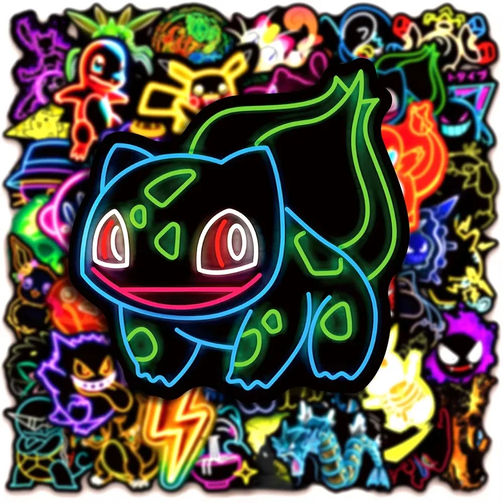 100pcs Neon  Pokémon  Stickers - Luggage ulasan dan harga